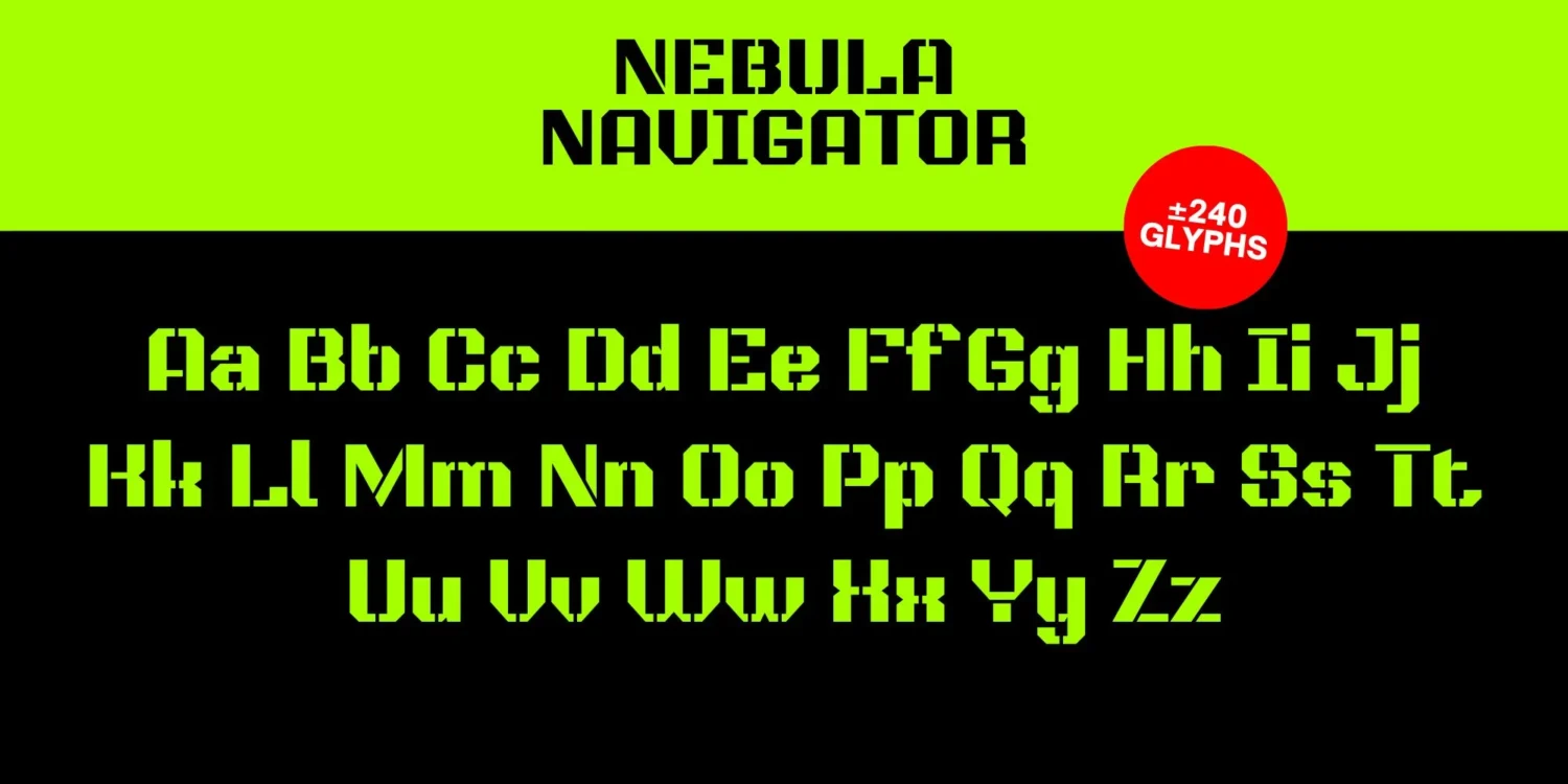 sans serif stencil font