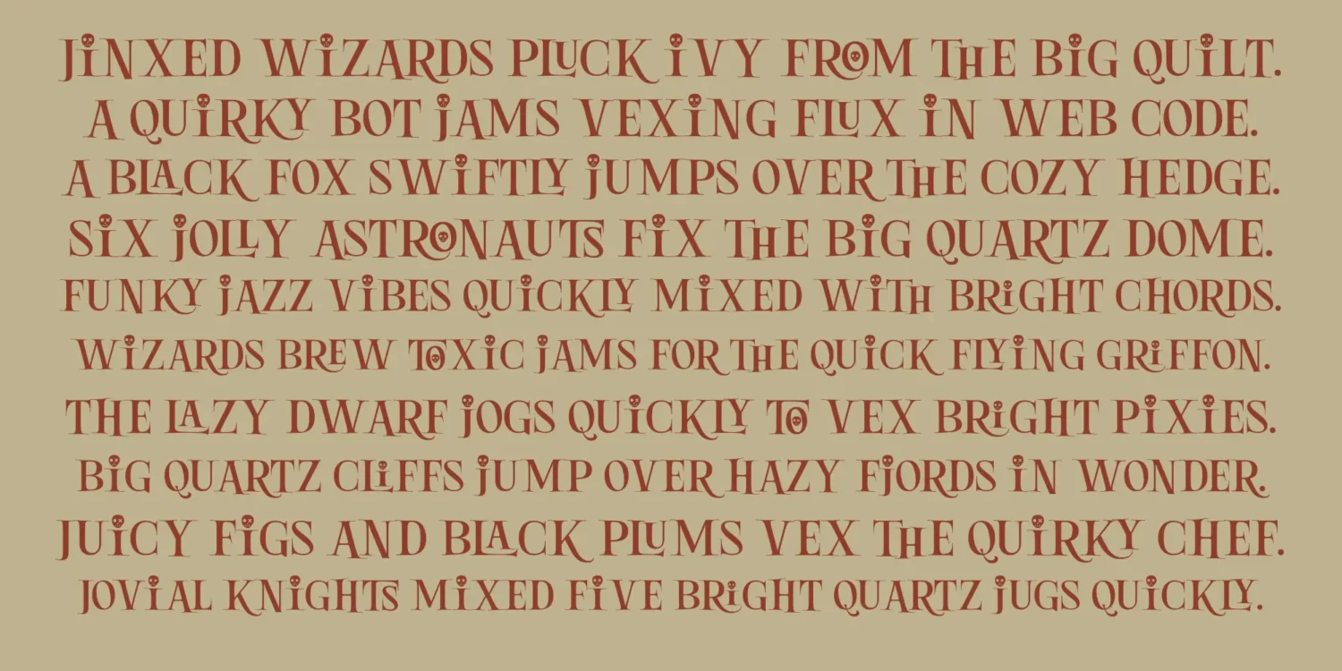 serif halloween font